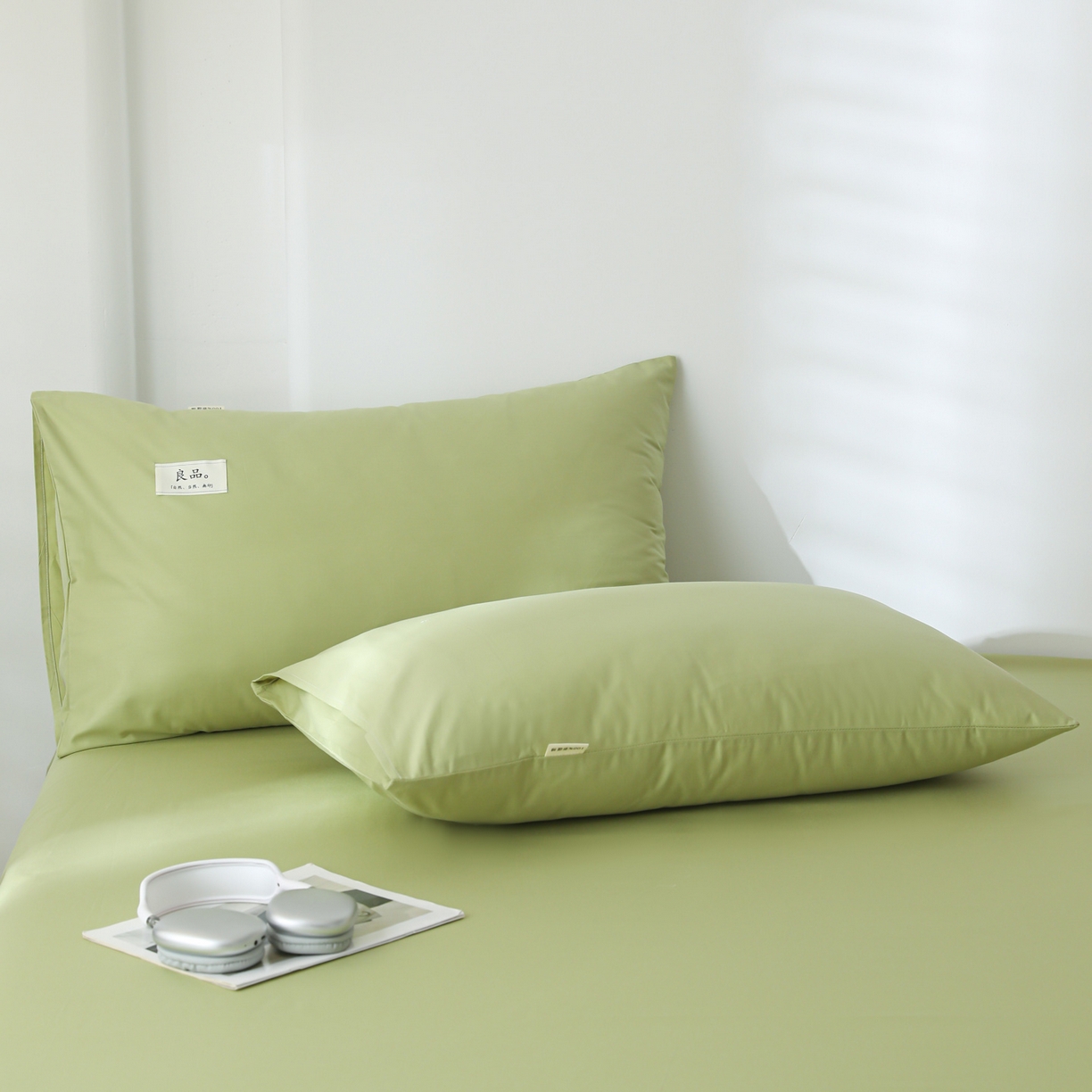 91家纺网 家纺一手货源 找家纺 眠博士 2025新款轻奢简约40s全棉纯棉纯色单床单 床单单件 40支床单-浅绿