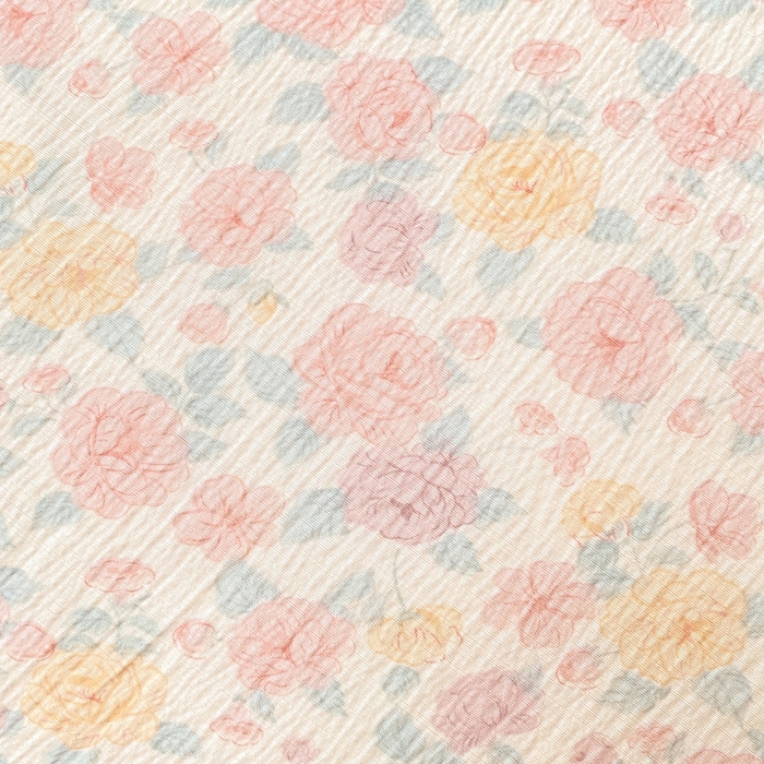 91家纺网 家纺一手货源 找家纺 仟网汇 2025新款云感皱皱纱双层纱棉花立体床垫 十里桃花