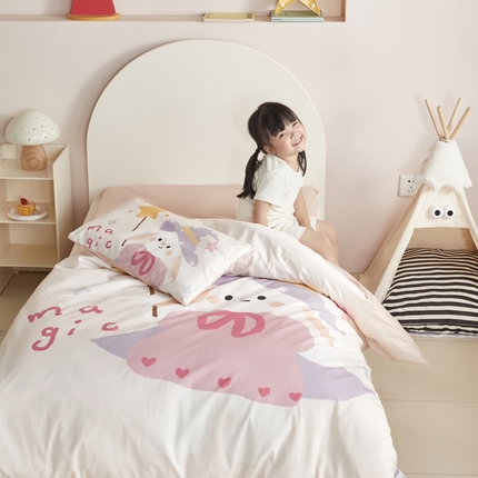 荷马之梦 2025新款童画系列—A类全棉40s数码印花原创大版卡通幼儿园套件 魔法小兔