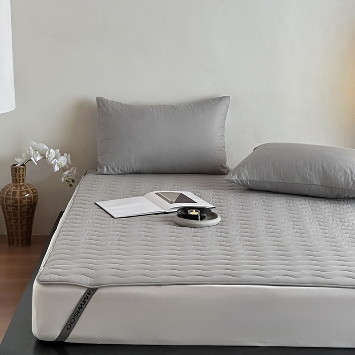 91家纺网 家纺一手货源 找家纺 三味舒屋 2025新款双面全棉软床垫-曼波 曼波灰