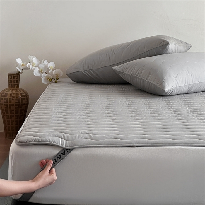 91家纺网 家纺一手货源 找家纺 三味舒屋 2025新款双面全棉软床垫-曼波 曼波灰