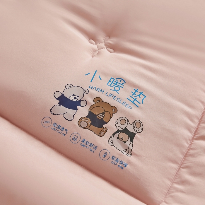 91家纺网 家纺一手货源 找家纺 林希 2025新款保暖软床垫床褥子榻榻米软床垫学生上下铺垫子（小暖垫系列） 粉色