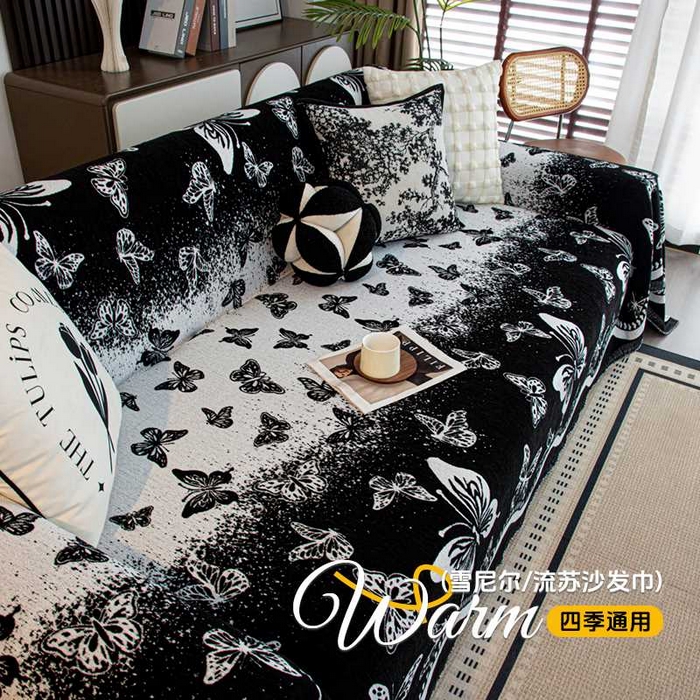 91家纺网 家纺一手货源 找家纺 （总）沐沐家纺 2026新款恋蝶沙发巾