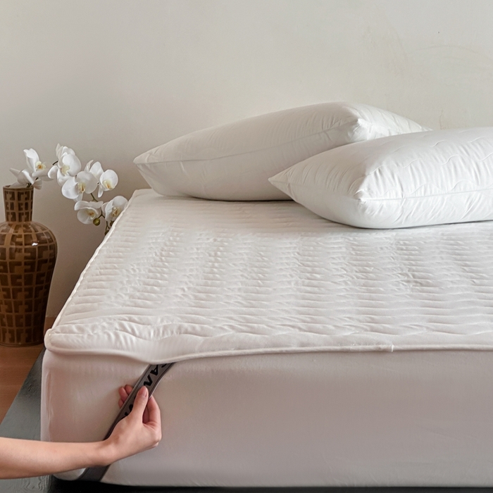 91家纺网 家纺一手货源 找家纺 三味舒屋 2025新款双面全棉软床垫-曼波 曼波白