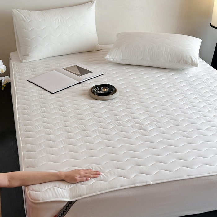 91家纺网 家纺一手货源 找家纺 三味舒屋 2025新款双面全棉软床垫-曼波 曼波白