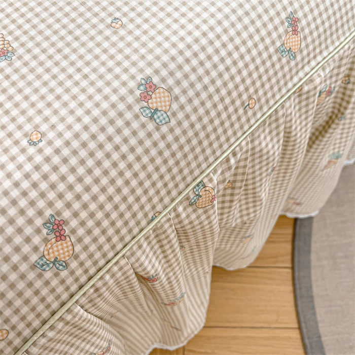 91家纺网 家纺一手货源 找家纺 2025新款韩版全棉公主风床裙单品 苏语绿