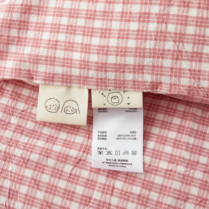 91家纺网 家纺一手货源 找家纺 荷马之梦 2025新款学院系列—A类32s水洗棉贴布绣原创卡通拼接儿童幼儿园套件 云朵小兔