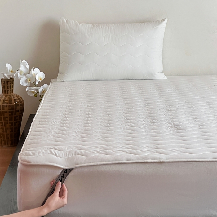 91家纺网 家纺一手货源 找家纺 三味舒屋 2025新款双面全棉软床垫-曼波 曼波白