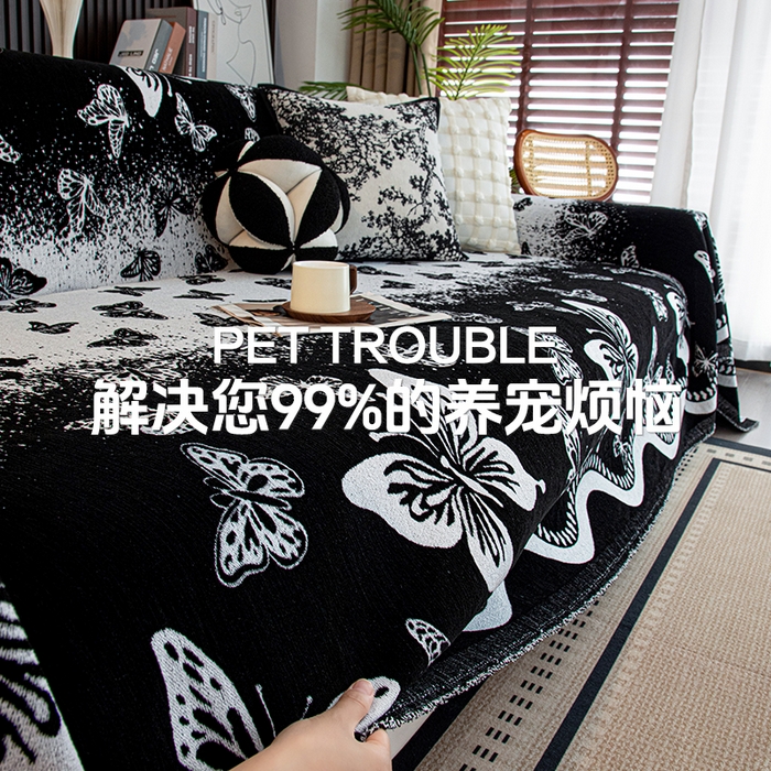 91家纺网 家纺一手货源 找家纺 （总）沐沐家纺 2026新款恋蝶沙发巾