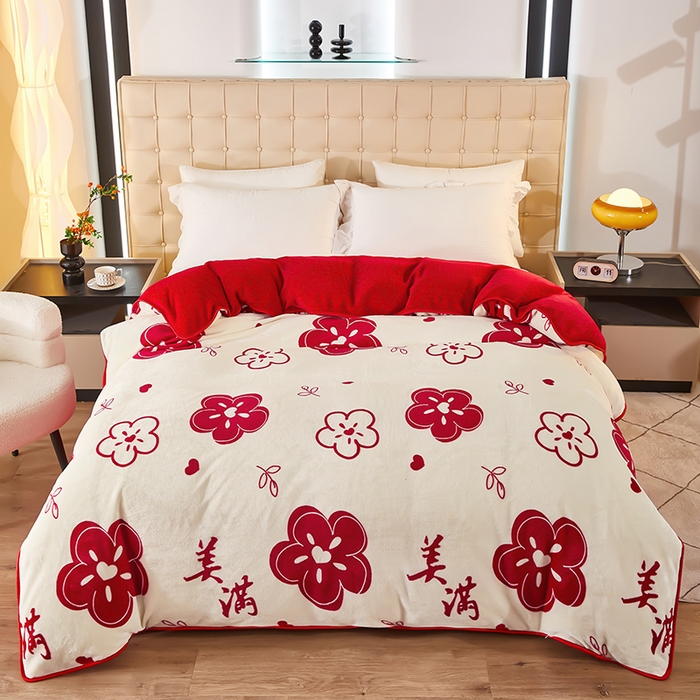 91家纺网 家纺一手货源 找家纺 栩裕 2025新款7斤重牛奶金貂绒印花牛奶绒四件套 小美满