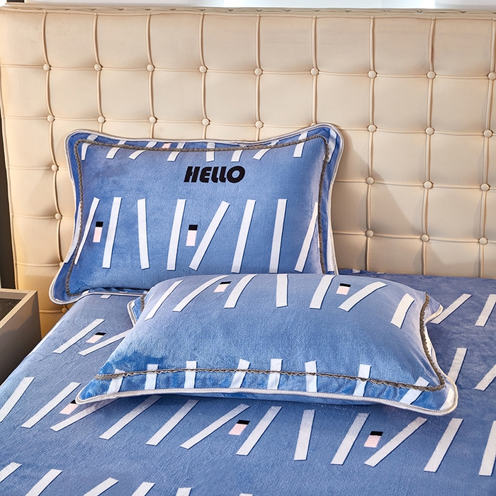 91家纺网 家纺一手货源 找家纺 栩裕 2025新款7斤重牛奶金貂绒印花牛奶绒四件套 接力棒