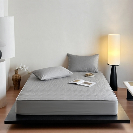三味舒屋 2025新款防水全棉夹棉绗缝防水隔尿床笠-安缦 安缦灰