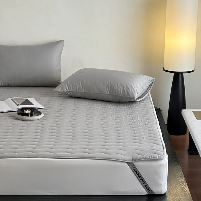 91家纺网 家纺一手货源 找家纺 三味舒屋 2025新款双面全棉软床垫-曼波 曼波灰