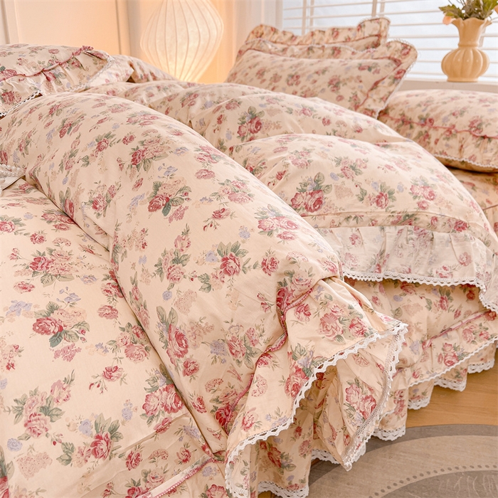 91家纺网 家纺一手货源 找家纺 2025新款韩版全棉公主风床裙单品 蒂芙尼