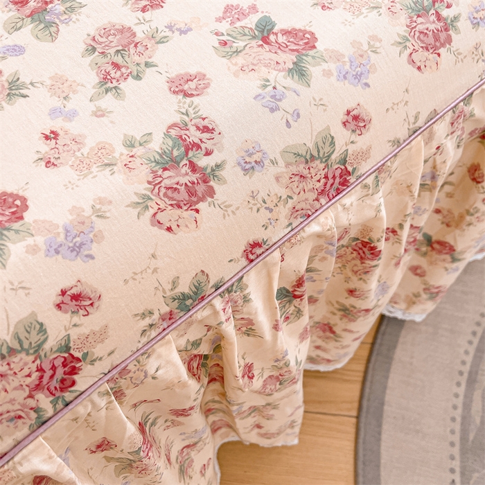 91家纺网 家纺一手货源 找家纺 2025新款韩版全棉公主风床裙单品 蒂芙尼