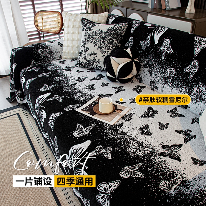 91家纺网 家纺一手货源 找家纺 （总）沐沐家纺 2026新款恋蝶沙发巾