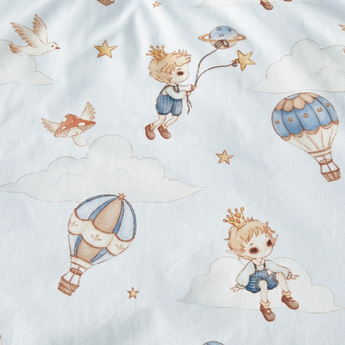 91家纺网 家纺一手货源 找家纺 荷马之梦 2025新款梦境系列—全棉40s数码印花原创手绘小版儿童幼儿园套件 小王子