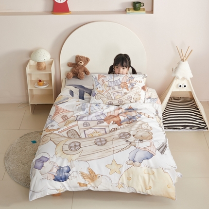 荷马之梦 2025新款梦境系列—全棉40s数码印花原创手绘大版定位儿童幼儿园套件 云端国度