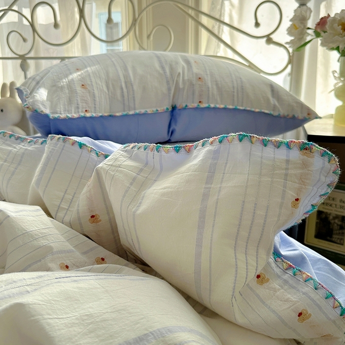 91家纺网 家纺一手货源 找家纺 田野 2025新款全棉水洗棉提花四件套 小象