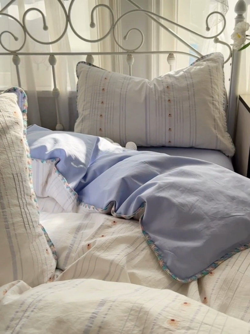 91家纺网 家纺一手货源 找家纺 田野 2025新款全棉水洗棉提花四件套 小象