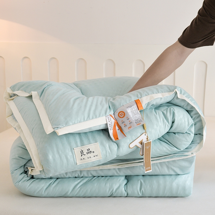 91家纺网 家纺一手货源 找家纺 易展家居 2025新款良品水洗棉大豆被 良品-蓝