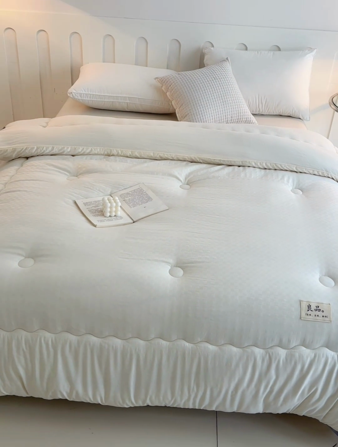 91家纺网 家纺一手货源 找家纺 易展家居 2025新款良品水洗棉大豆被 良品-白