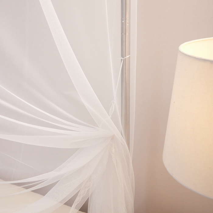 91家纺网 家纺一手货源 找家纺 胜权家纺 2025秋冬新款单开门落地宫廷蚊帐不锈钢螺纹接口支架加粗加厚 单开门蚊帐