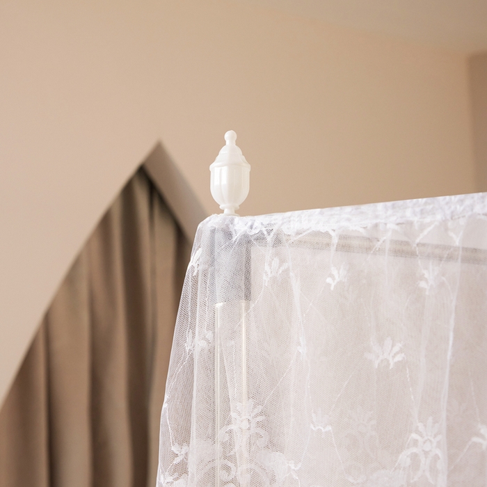 91家纺网 家纺一手货源 找家纺 胜权家纺 2025秋冬新款单开门落地宫廷蚊帐不锈钢螺纹接口支架加粗加厚 单开门蚊帐