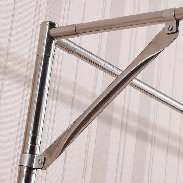 91家纺网 家纺一手货源 找家纺 胜权家纺 2025秋冬新款单开门落地宫廷蚊帐不锈钢螺纹接口支架加粗加厚 加固三角斜撑