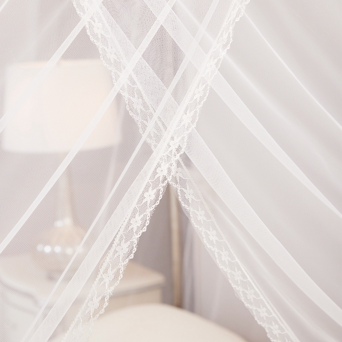 91家纺网 家纺一手货源 找家纺 胜权家纺 2025秋冬新款单开门落地宫廷蚊帐不锈钢螺纹接口支架加粗加厚 单开门蚊帐