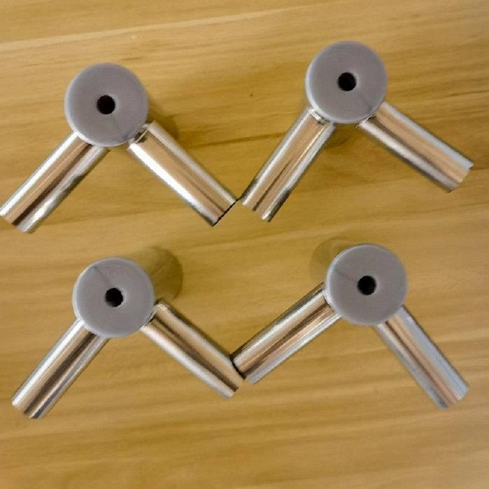 91家纺网 家纺一手货源 找家纺 胜权家纺 2025秋冬新款单开门落地宫廷蚊帐不锈钢螺纹接口支架加粗加厚 不锈钢三通