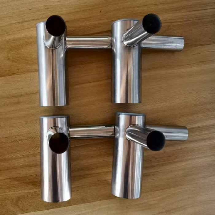 胜权家纺 2025秋冬新款单开门落地宫廷蚊帐不锈钢螺纹接口支架加粗加厚 不锈钢三通