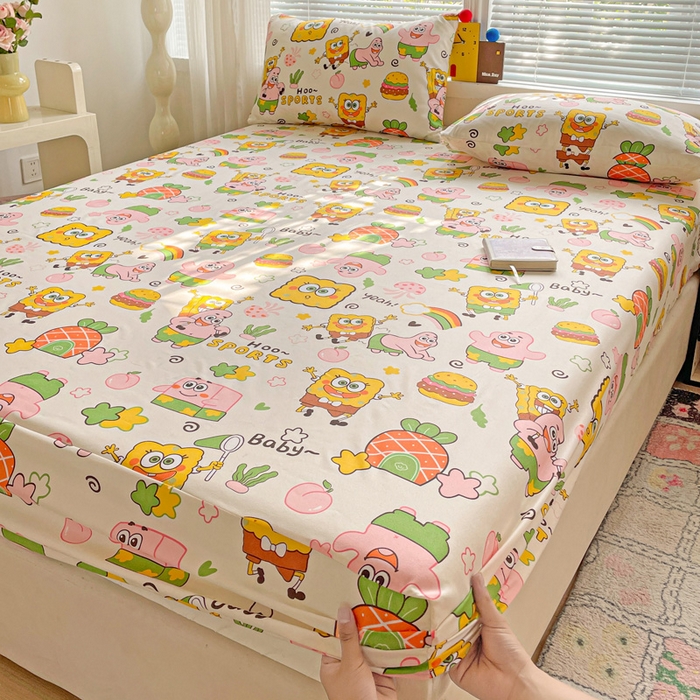 91家纺网 家纺一手货源 找家纺 （总）极梦家纺 2025新款磨毛植物羊绒印花单床笠三件套学生宿舍