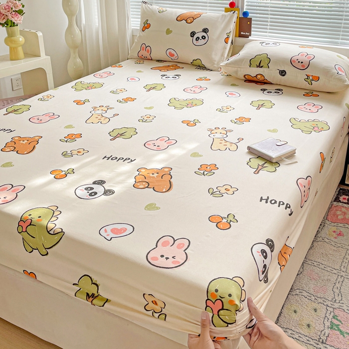 91家纺网 家纺一手货源 找家纺 （总）极梦家纺 2025新款磨毛植物羊绒印花单床笠三件套学生宿舍