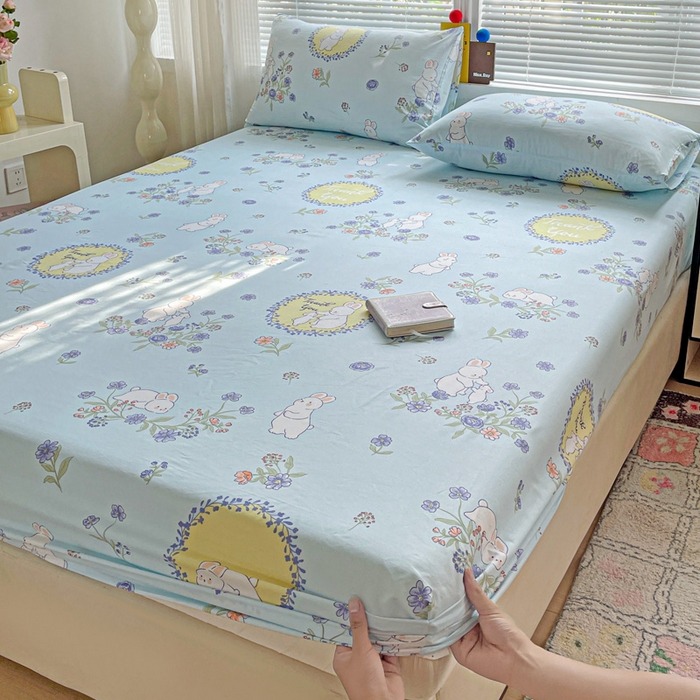 91家纺网 家纺一手货源 找家纺 （总）极梦家纺 2025新款磨毛植物羊绒印花单床笠三件套学生宿舍