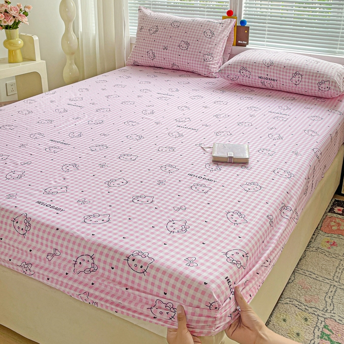 91家纺网 家纺一手货源 找家纺 （总）极梦家纺 2025新款磨毛植物羊绒印花单床笠三件套学生宿舍