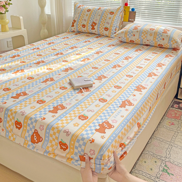 91家纺网 家纺一手货源 找家纺 （总）极梦家纺 2025新款磨毛植物羊绒印花单床笠三件套学生宿舍