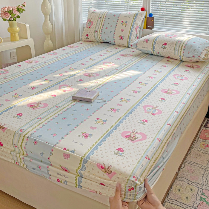 91家纺网 家纺一手货源 找家纺 （总）极梦家纺 2025新款磨毛植物羊绒印花单床笠三件套学生宿舍