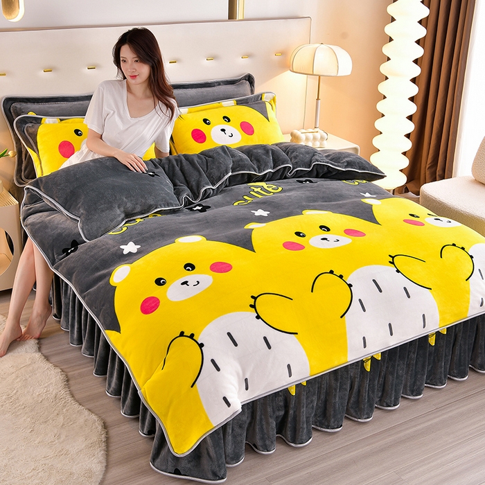 91家纺网 家纺一手货源 找家纺 （总）缘莉娜家纺 2025高克重8斤牛奶绒四件套金貂绒法莱绒加厚保暖直播电商爆款