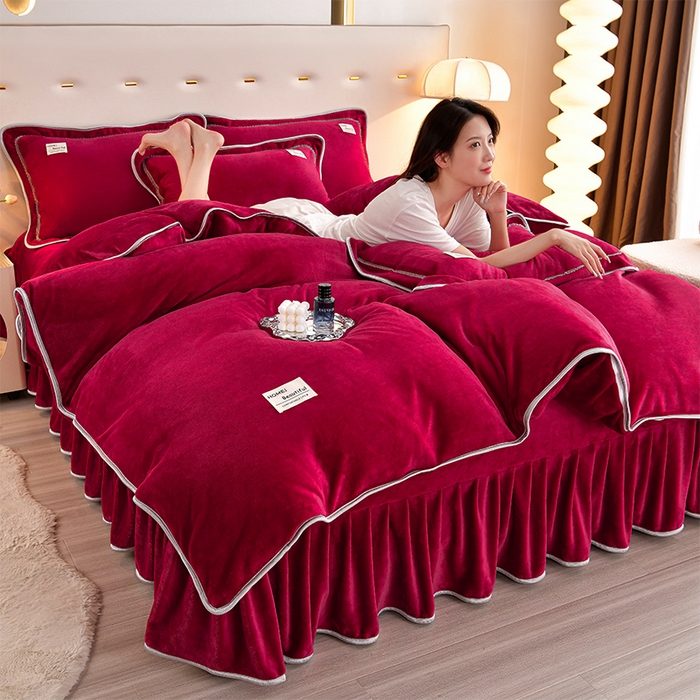 91家纺网 家纺一手货源 找家纺 （总）缘莉娜家纺 2025高克重8斤牛奶绒四件套金貂绒法莱绒加厚保暖直播电商爆款