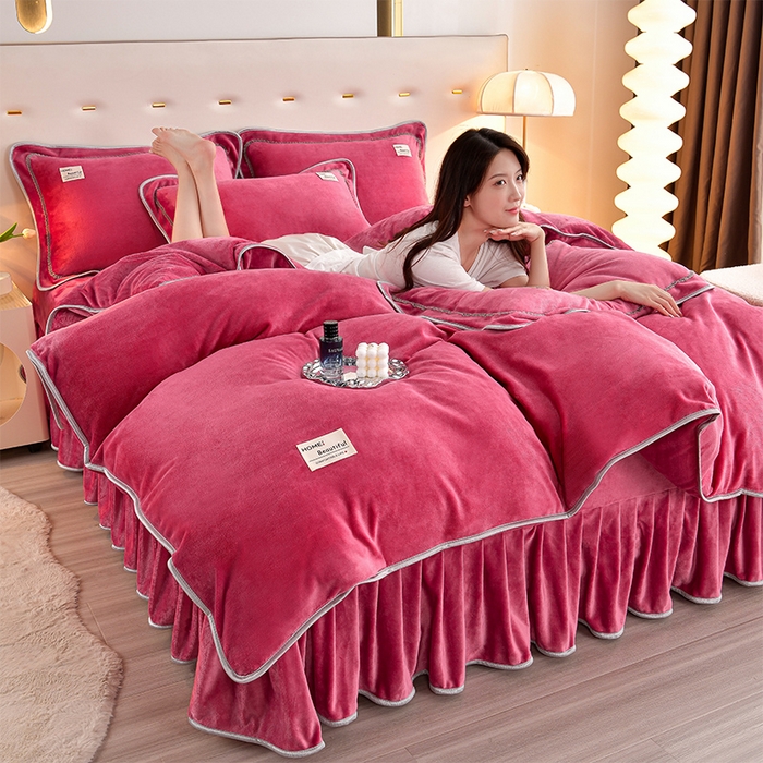 91家纺网 家纺一手货源 找家纺 （总）缘莉娜家纺 2025高克重8斤牛奶绒四件套金貂绒法莱绒加厚保暖直播电商爆款