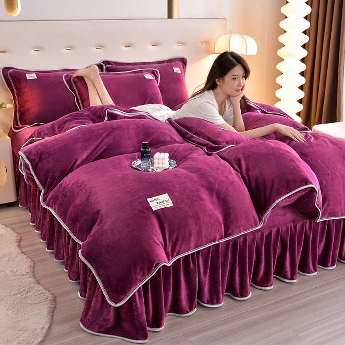 91家纺网 家纺一手货源 找家纺 （总）缘莉娜家纺 2025高克重8斤牛奶绒四件套金貂绒法莱绒加厚保暖直播电商爆款