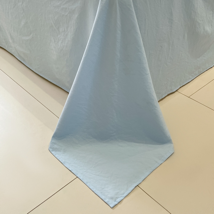 91家纺网 家纺一手货源 找家纺 凯洛奇 2025新款窗格纹泡泡纱阳离子四件套（提供买家秀） 窗格纹泡泡纱-天青蓝