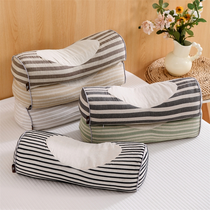 91家纺网 家纺一手货源 找家纺 （总）织布人 2025新款荞麦枕棉麻韩式无印风元宝枕头全荞麦颈椎高枕硬枕芯