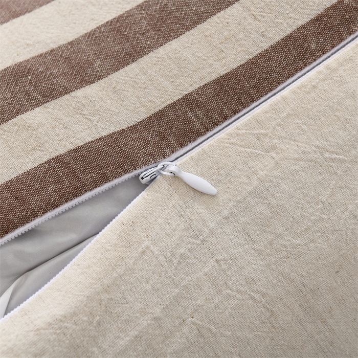 91家纺网 家纺一手货源 找家纺 织布人 2025新款荞麦枕棉麻韩式无印风元宝枕头全荞麦颈椎高枕硬枕芯 韩式无印风元宝枕-咖白条纹 48x20x8cm/只