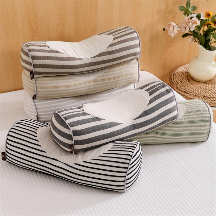 91家纺网 家纺一手货源 找家纺 （总）织布人 2025新款荞麦枕棉麻韩式无印风元宝枕头全荞麦颈椎高枕硬枕芯