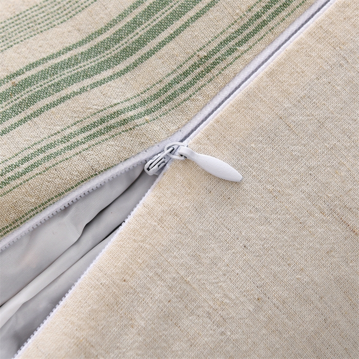 91家纺网 家纺一手货源 找家纺 织布人 2025新款荞麦枕棉麻韩式无印风元宝枕头全荞麦颈椎高枕硬枕芯 韩式无印风元宝枕-绿条纹 48x20x8cm/只