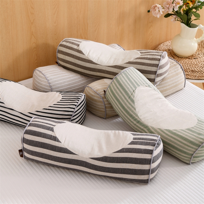 91家纺网 家纺一手货源 找家纺 织布人 2025新款荞麦枕棉麻韩式无印风元宝枕头全荞麦颈椎高枕硬枕芯 组合图仅供展示 48x20x8cm/只