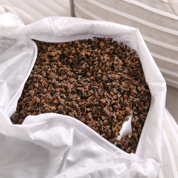 91家纺网 家纺一手货源 找家纺 织布人 2025新款荞麦枕棉麻韩式无印风元宝枕头全荞麦颈椎高枕硬枕芯 韩式无印风元宝枕-灰条纹 48x20x8cm/只