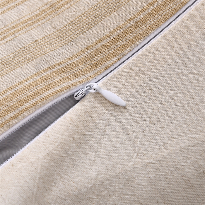 91家纺网 家纺一手货源 找家纺 织布人 2025新款荞麦枕棉麻韩式无印风元宝枕头全荞麦颈椎高枕硬枕芯 韩式无印风元宝枕-细咖条纹 48x20x8cm/只